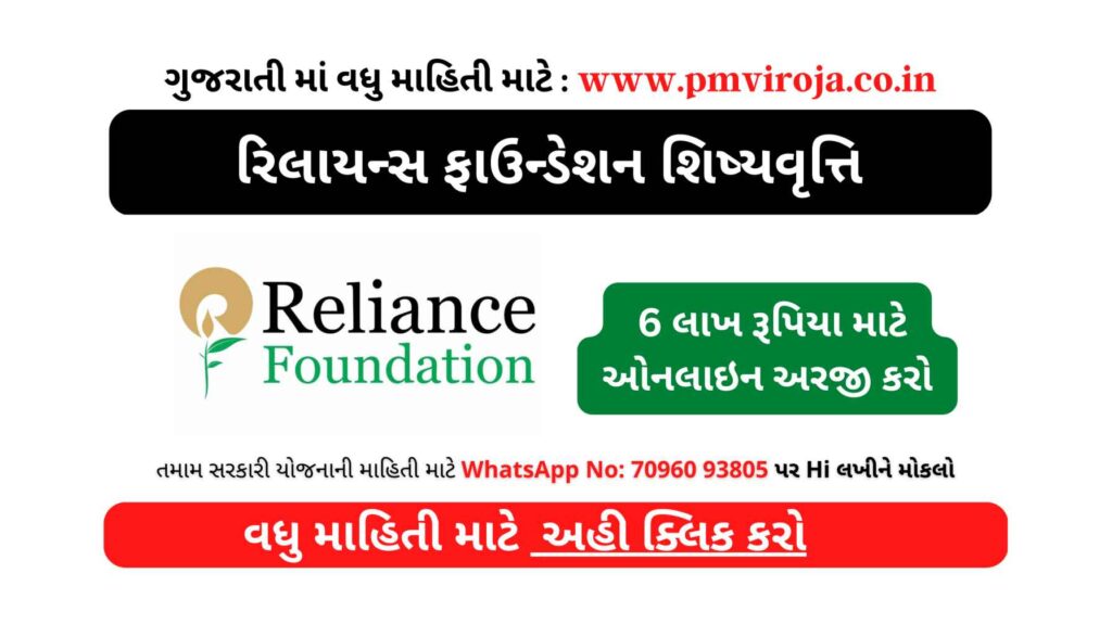 રિલાયન્સ ફાઉન્ડેશન શિષ્યવૃત્તિ 2023 (Reliance Foundation Scholarships in Gujarati)
